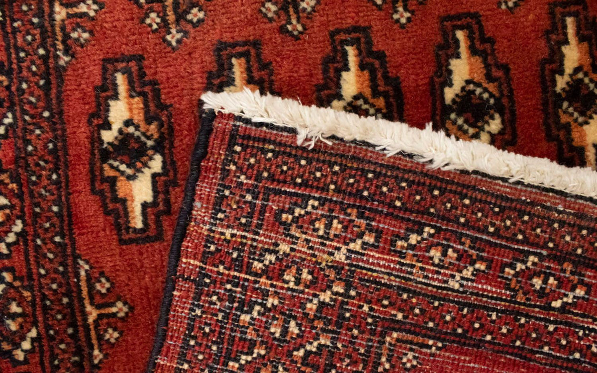 Turkaman-tæppe - 130 x 60 cm - rød