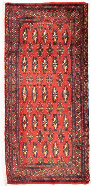 Turkaman-tæppe - 130 x 60 cm - rød