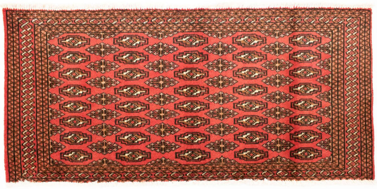 Turkaman-tæppe - 130 x 60 cm - rød