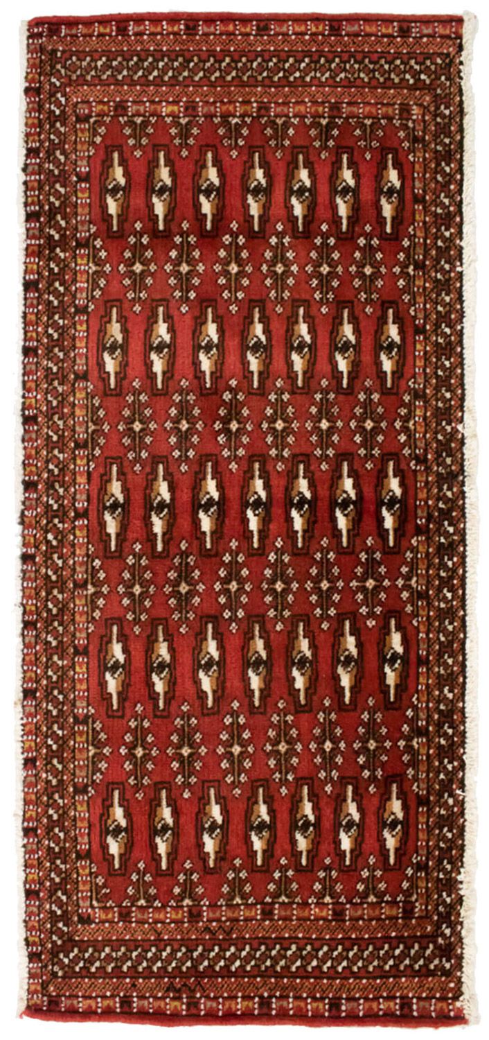 Turkaman-tæppe - 130 x 60 cm - rød