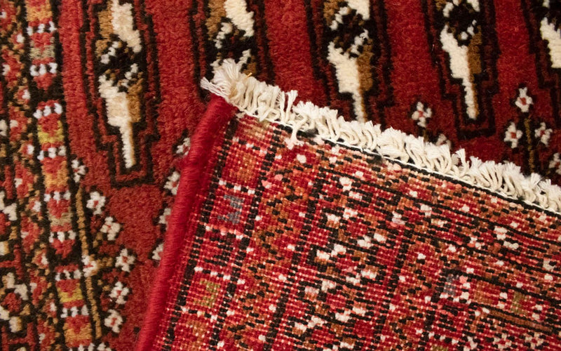 Turkaman-tæppe - 130 x 60 cm - rød
