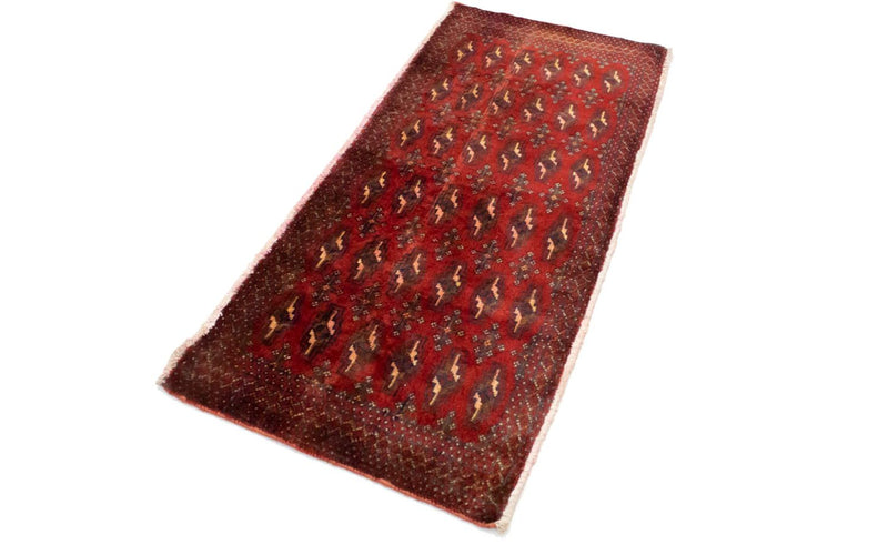 Turkaman-tæppe - 130 x 60 cm - rød