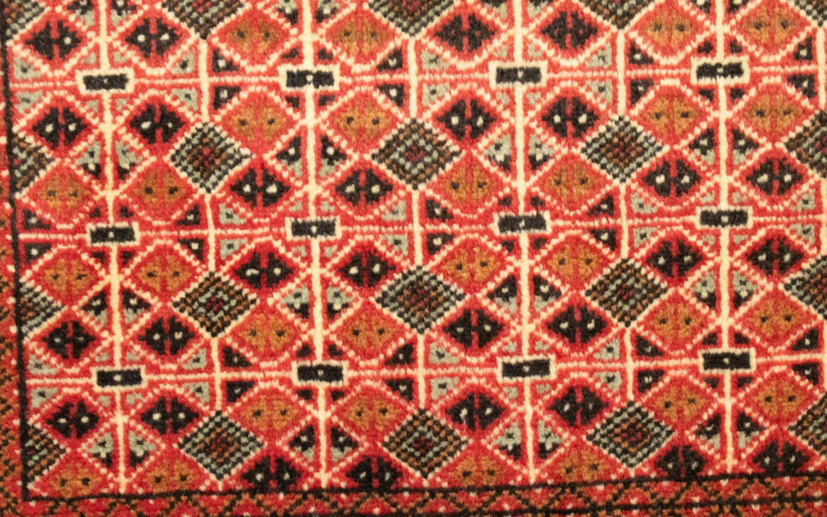 Turkaman-tæppe - 130 x 60 cm - lysrød