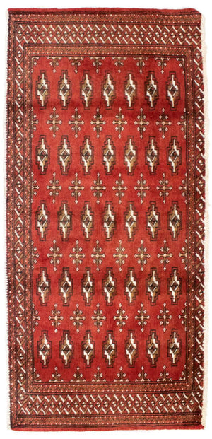 Turkaman-tæppe - 130 x 60 cm - rust