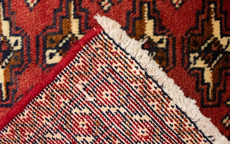 Turkaman-tæppe - 130 x 60 cm - rød