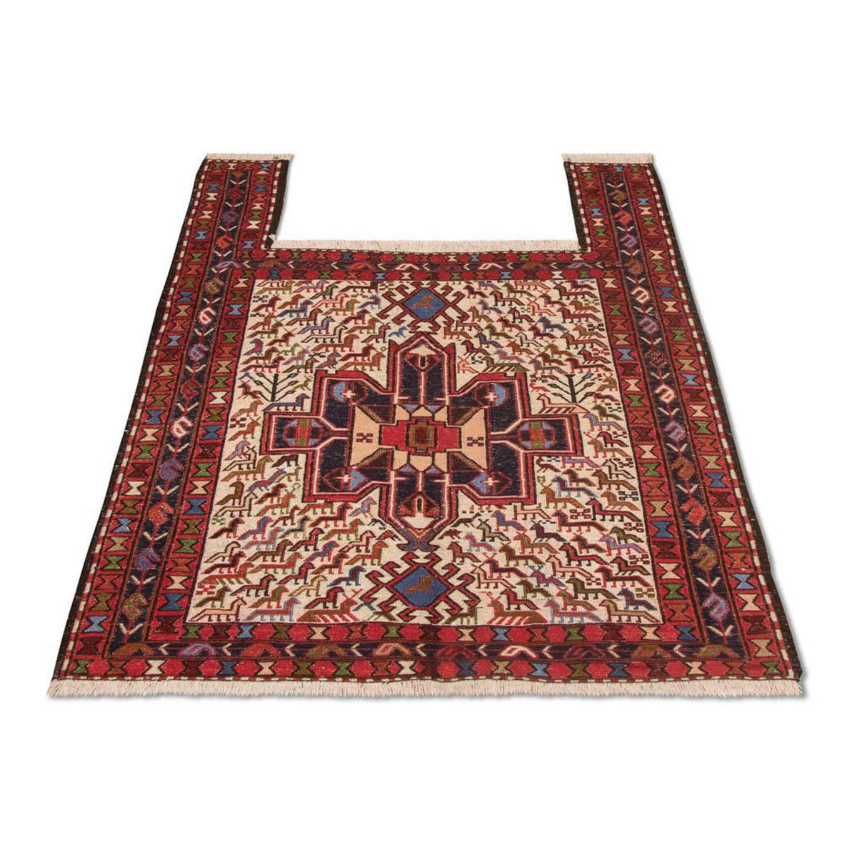 Kelim-tæppe - orientalsk firkantet - 99 x 95 cm - beige