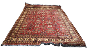 Afghansk tæppe - Hatshlu - 492 x 401 cm - rød
