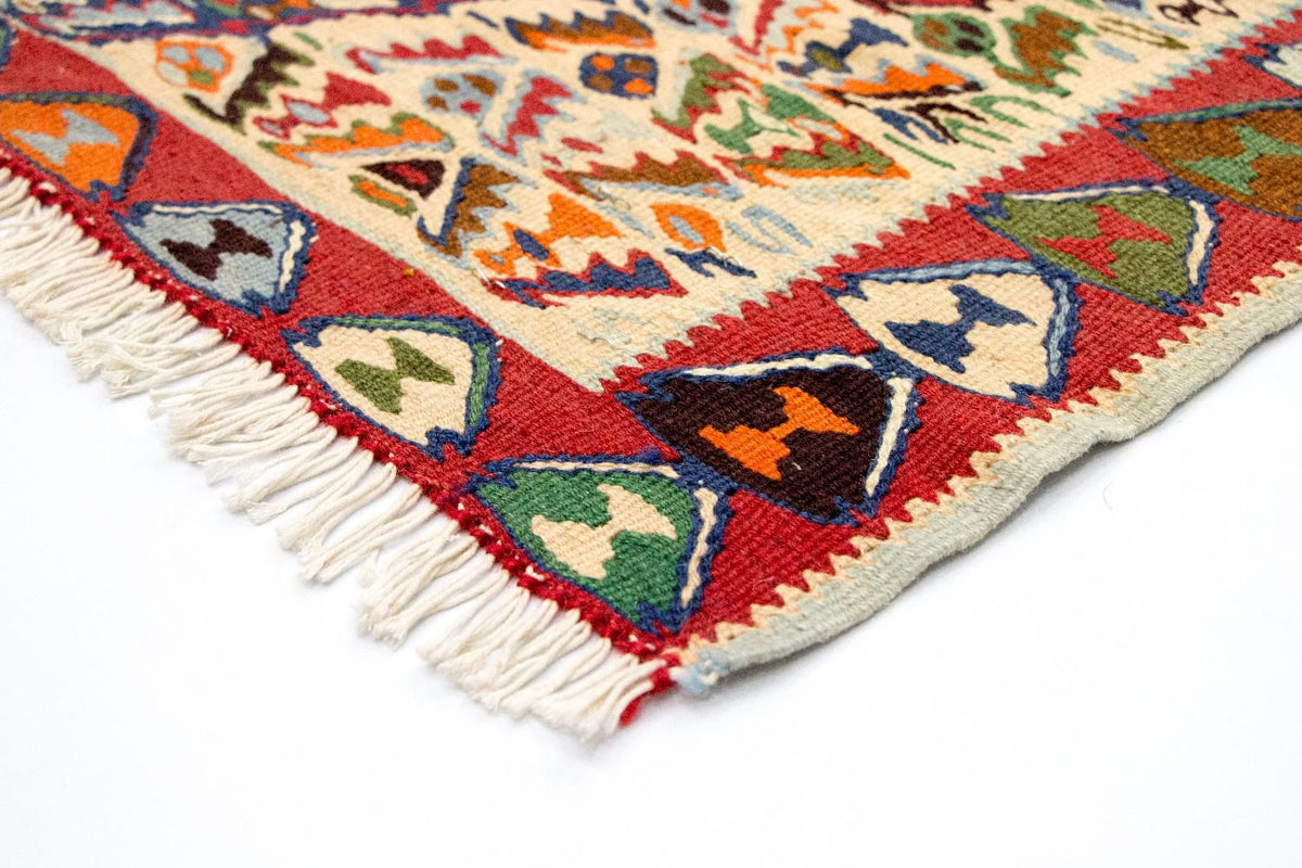 Kelim-tæppe - gammelt - 153 x 119 cm - blå