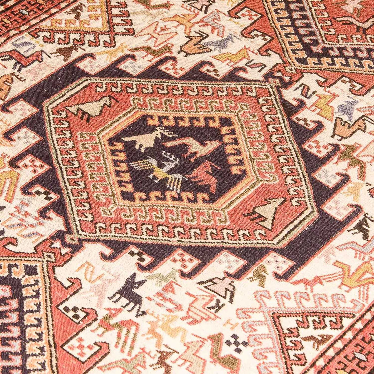 Kelim-tæppe - orientalsk - 194 x 122 cm - brun