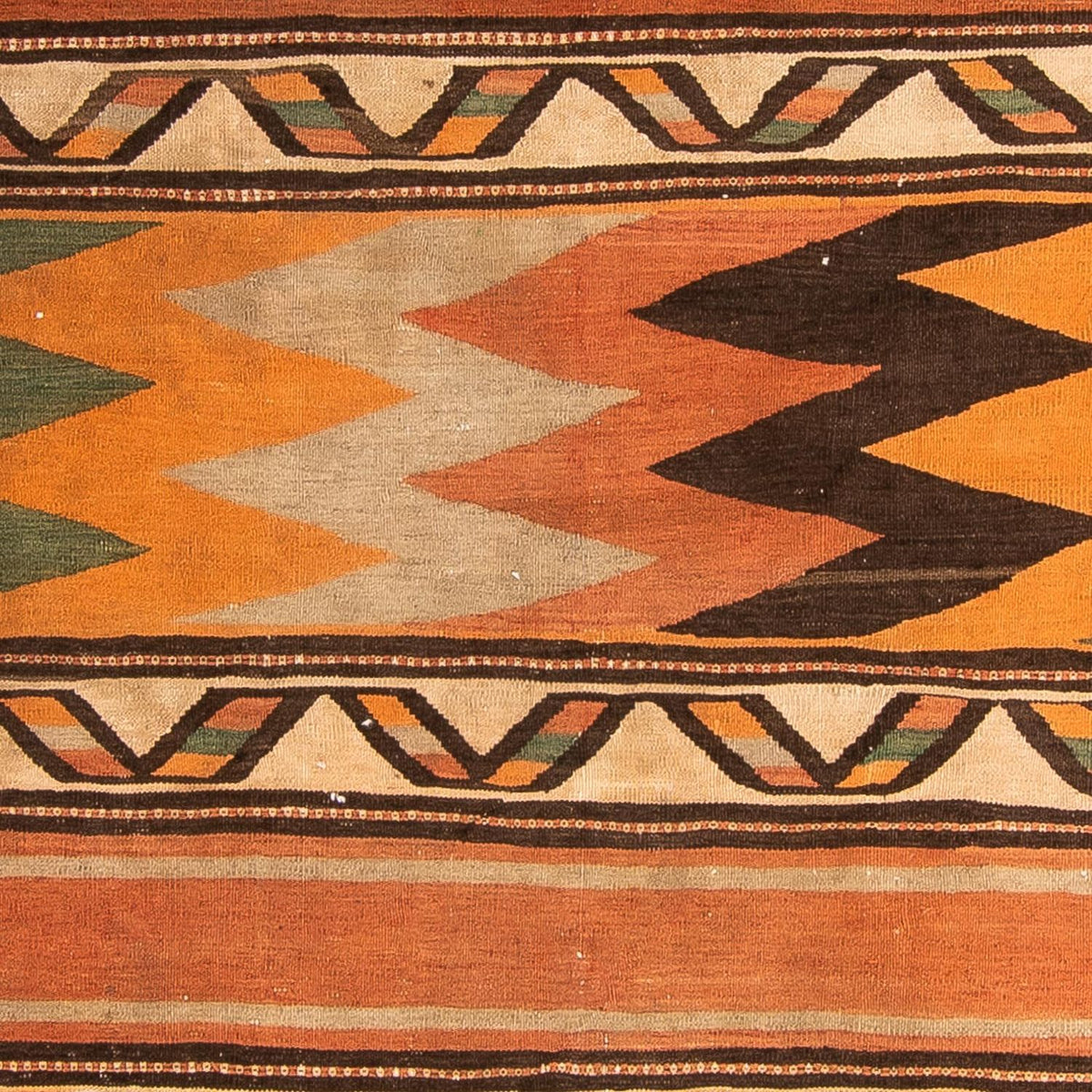 Løber Kelim-tæppe - gammelt - 340 x 160 cm - flerfarvet