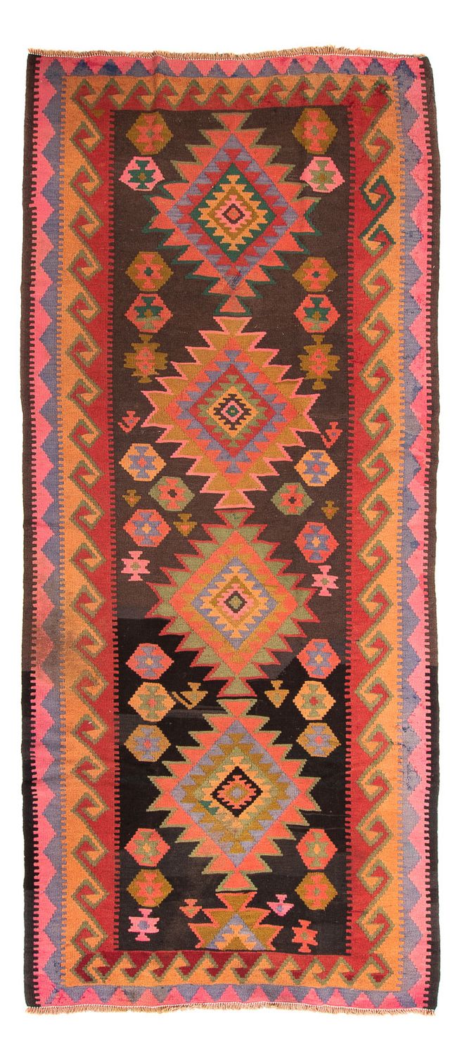 Løber Kelim-tæppe - gammelt - 330 x 155 cm - flerfarvet