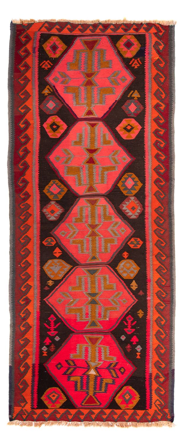 Løber Kelim-tæppe - gammelt - 325 x 140 cm - flerfarvet