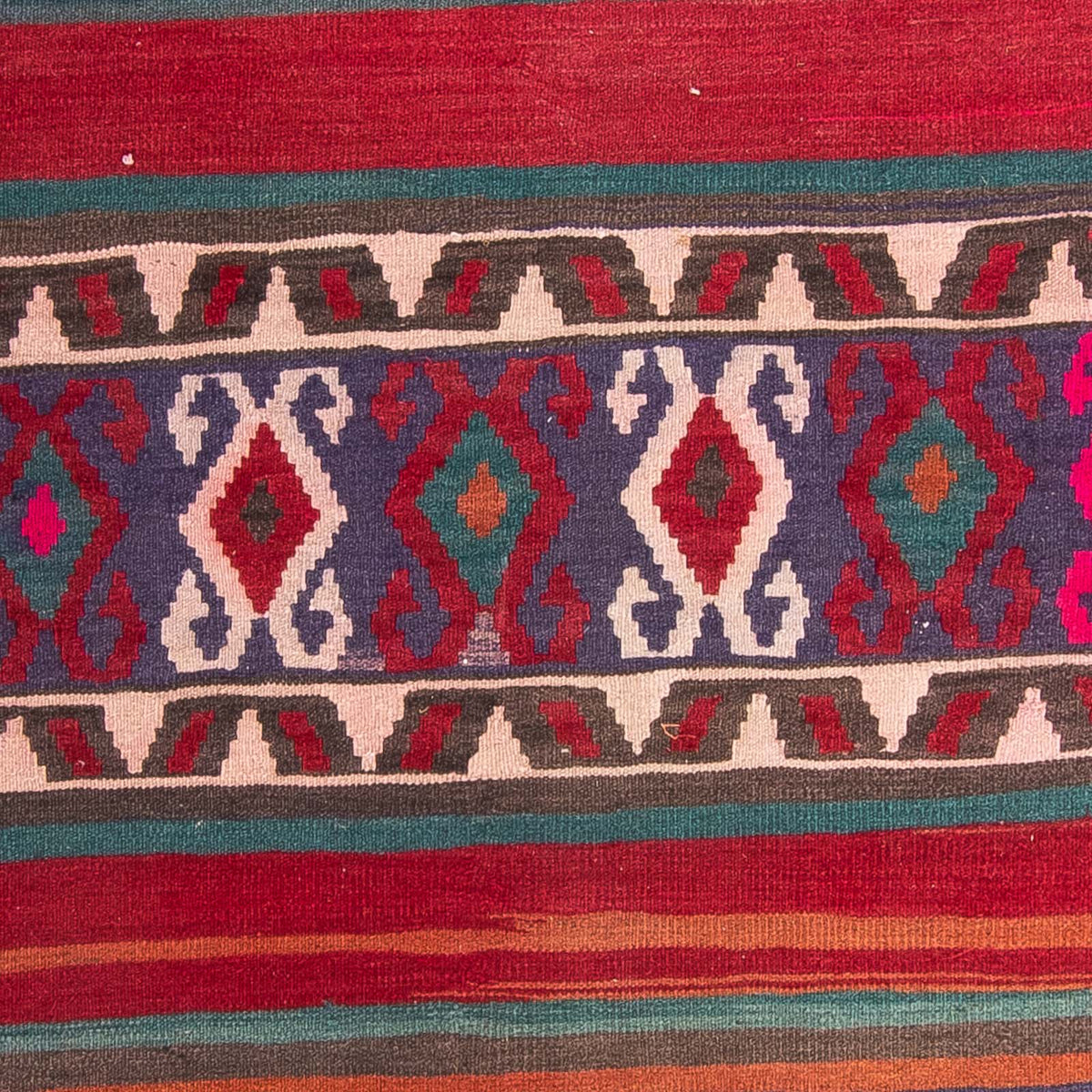 Løber Kelim-tæppe - gammelt - 370 x 140 cm - flerfarvet