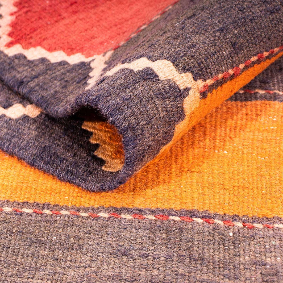 Kelim-tæppe - gammelt - 300 x 195 cm - flerfarvet