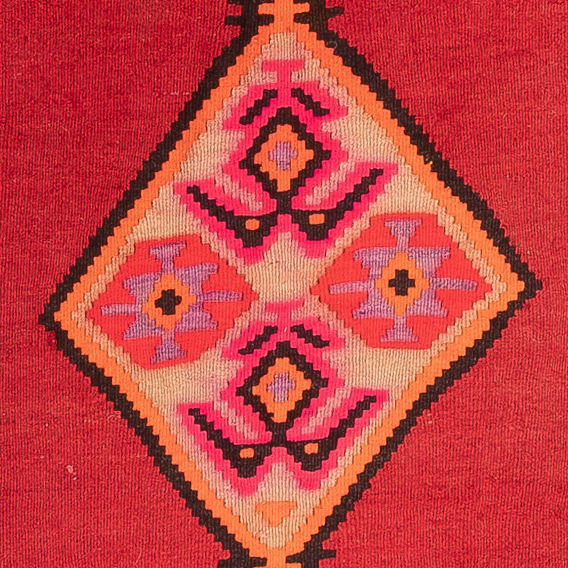 Løber Kelim-tæppe - gammelt - 490 x 190 cm - rød