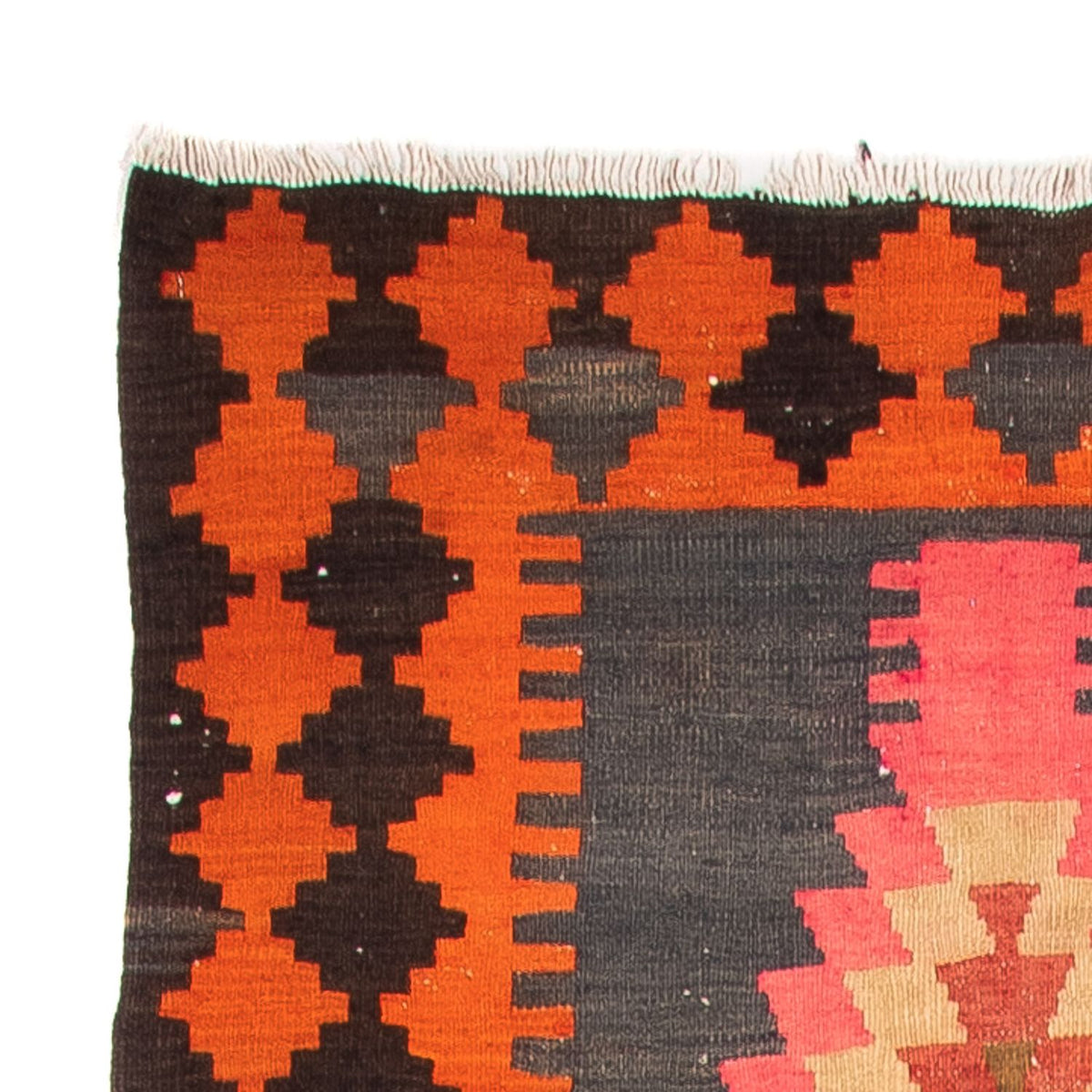 Løber Kelim-tæppe - gammelt - 340 x 100 cm - flerfarvet