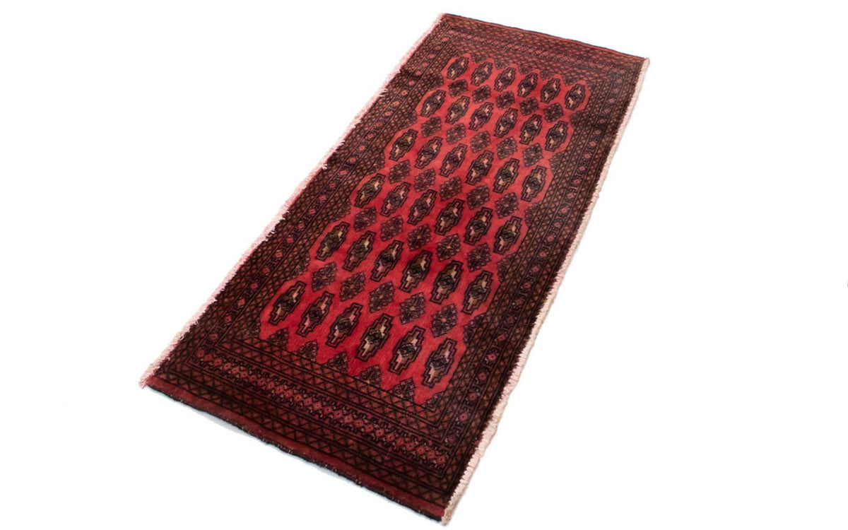 Turkaman-tæppe - 130 x 60 cm - rød