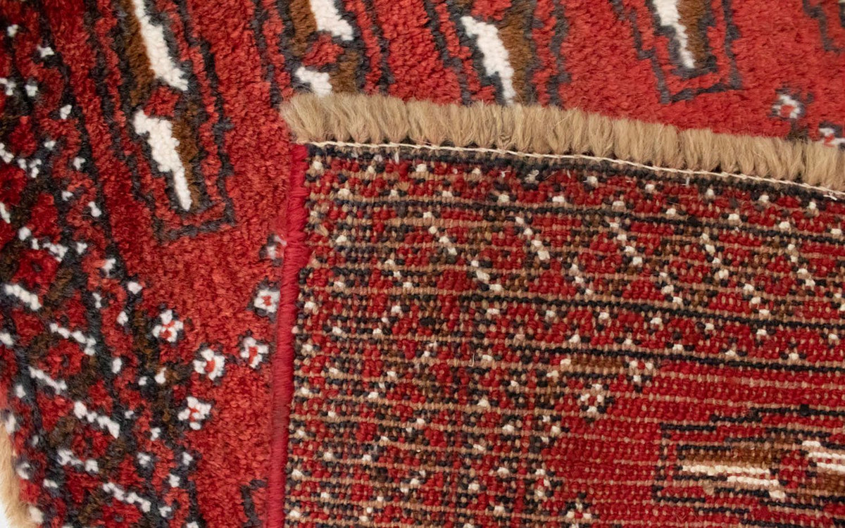 Turkaman-tæppe - 130 x 60 cm - rød