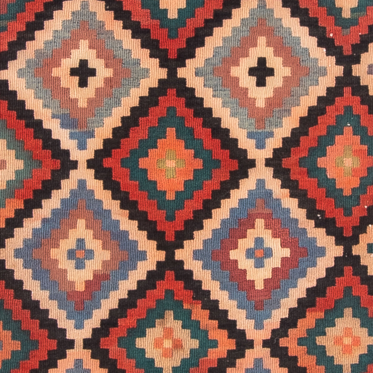 Løber Kelim-tæppe - gammelt - 225 x 112 cm - flerfarvet