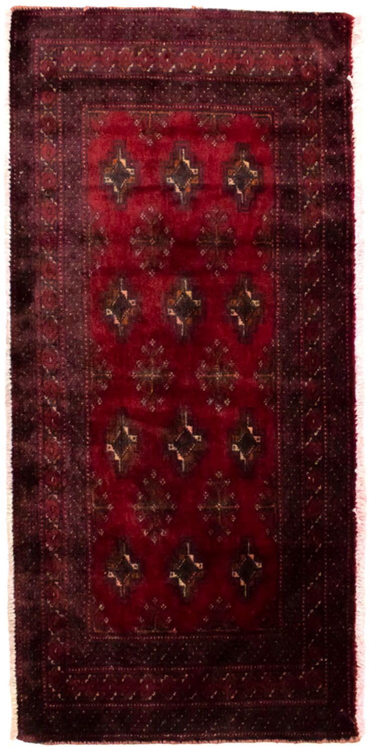 Turkaman-tæppe - 130 x 60 cm - rød