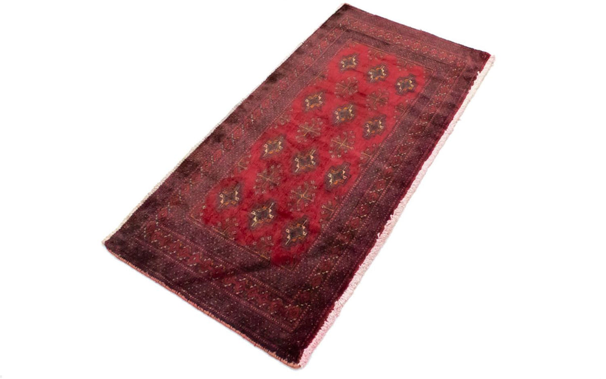 Turkaman-tæppe - 130 x 60 cm - rød
