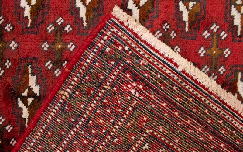 Turkaman-tæppe - 130 x 60 cm - rød