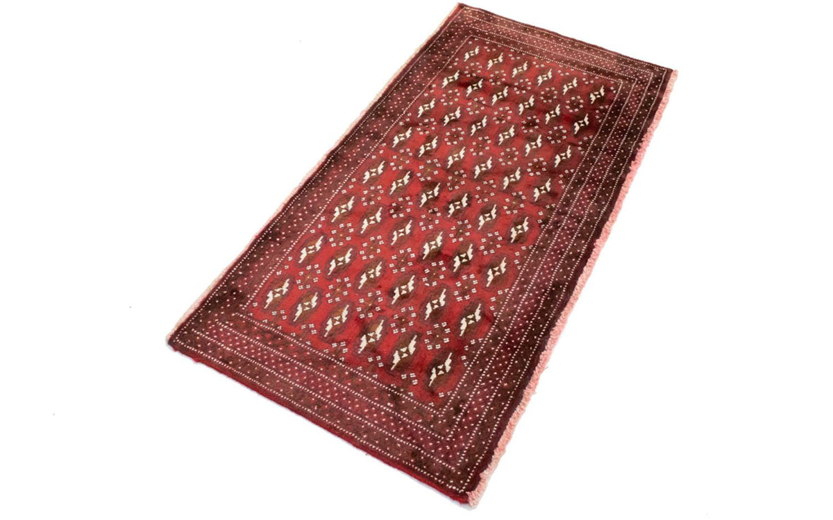 Turkaman-tæppe - 130 x 60 cm - rød