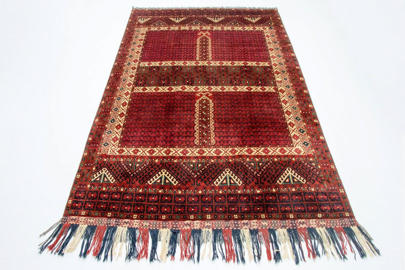 Afghansk tæppe - Hatshlu - 293 x 203 cm - rød