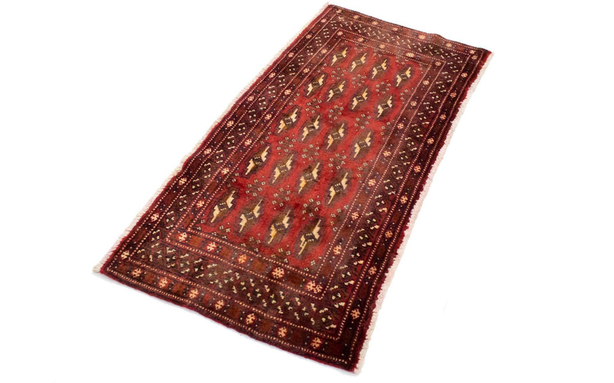 Turkaman-tæppe - 130 x 60 cm - rød