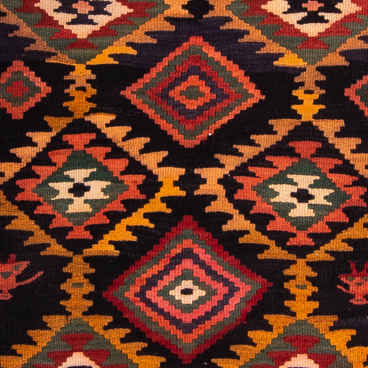 Kelim-tæppe - gammelt - 270 x 140 cm - flerfarvet