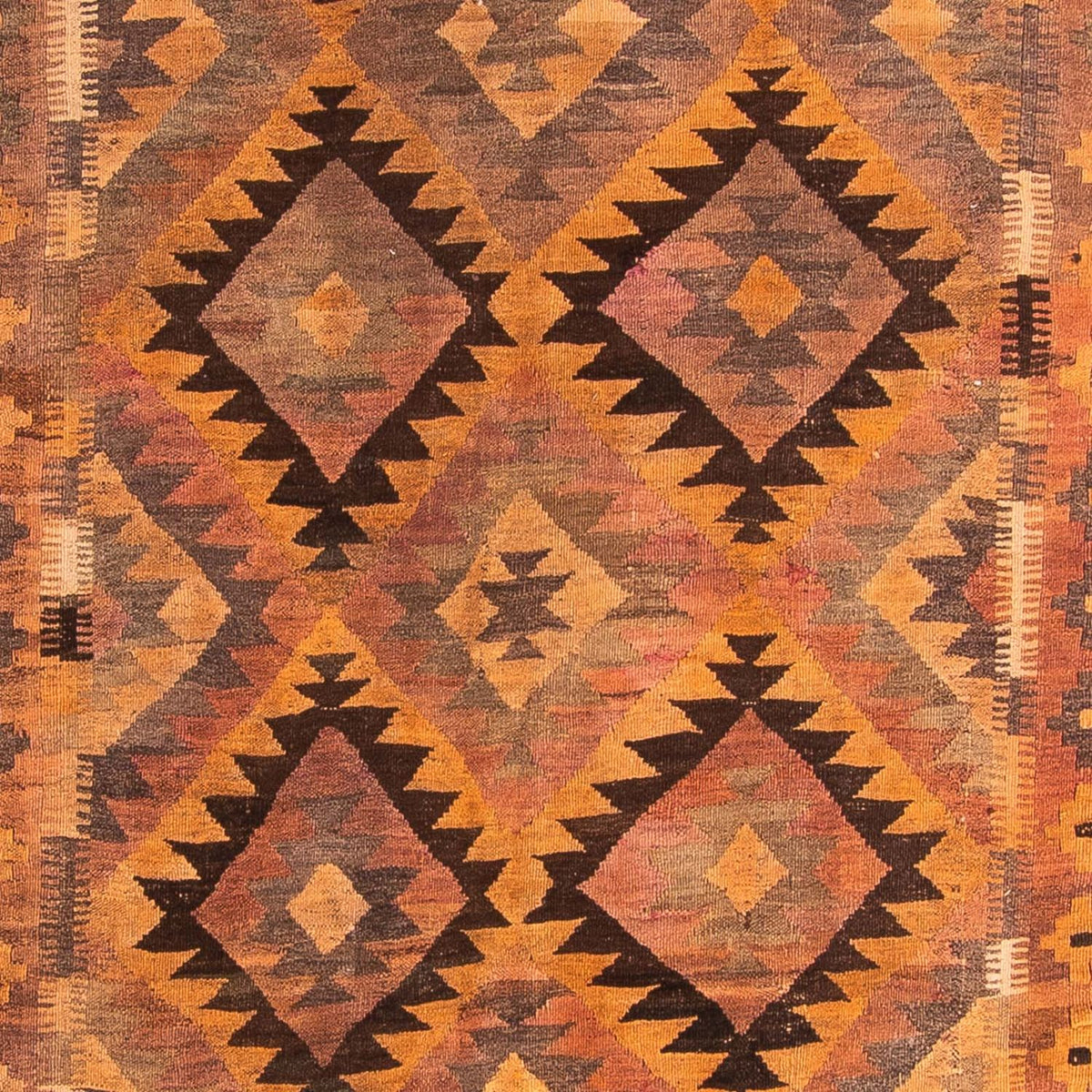 Løber Kelim-tæppe - gammelt - 330 x 190 cm - flerfarvet