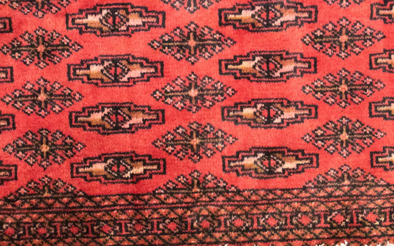 Turkaman-tæppe - 130 x 60 cm - rød