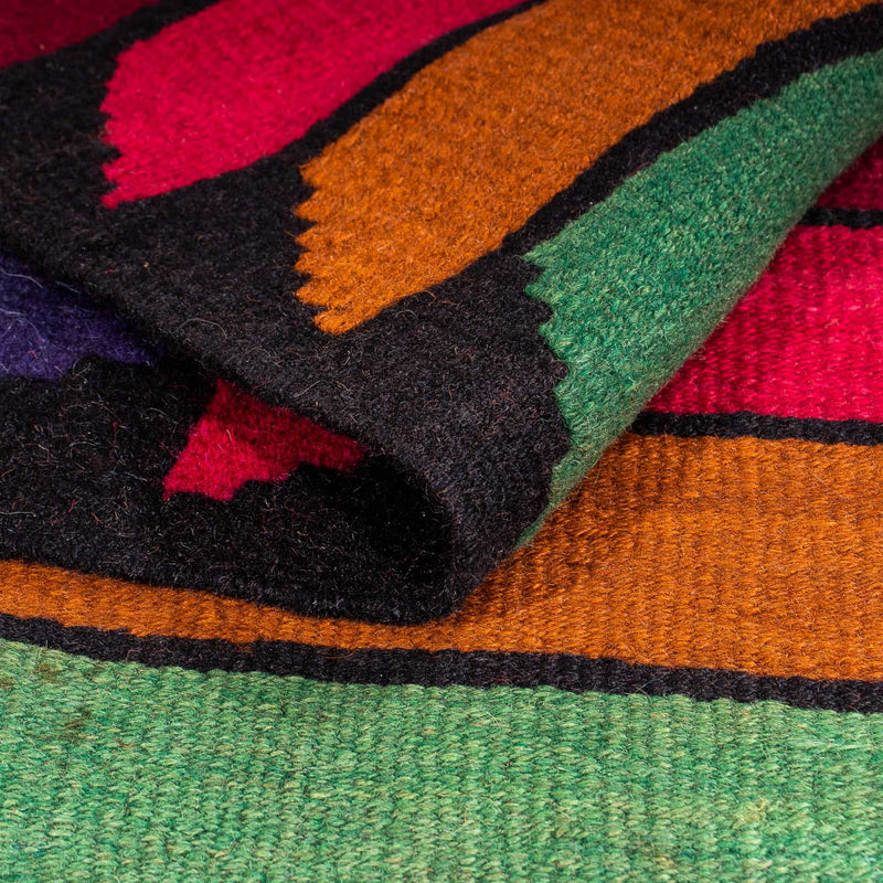 Løber Kelim-tæppe - gammelt - 350 x 185 cm - flerfarvet