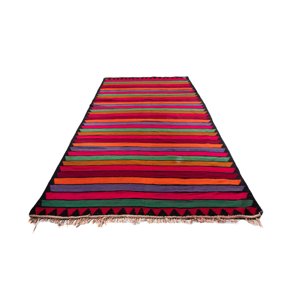 Løber Kelim-tæppe - gammelt - 350 x 185 cm - flerfarvet