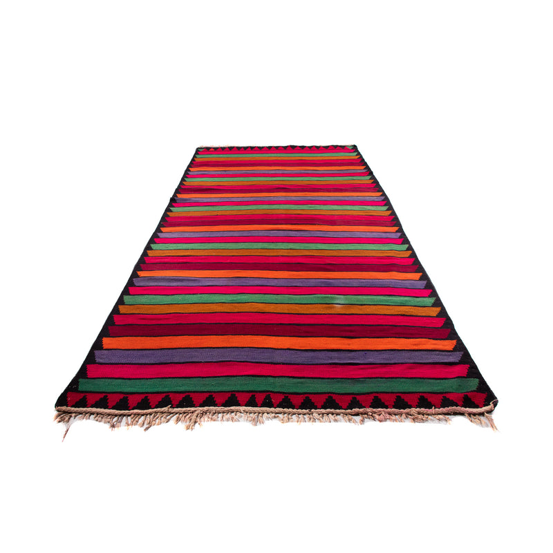 Løber Kelim-tæppe - gammelt - 350 x 185 cm - flerfarvet