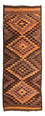 Løber Kelim-tæppe - gammelt - 380 x 145 cm - flerfarvet