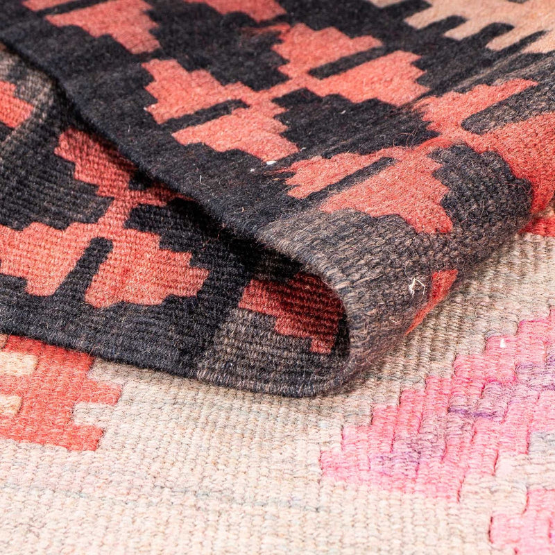 Løber Kelim-tæppe - gammelt - 395 x 180 cm - flerfarvet