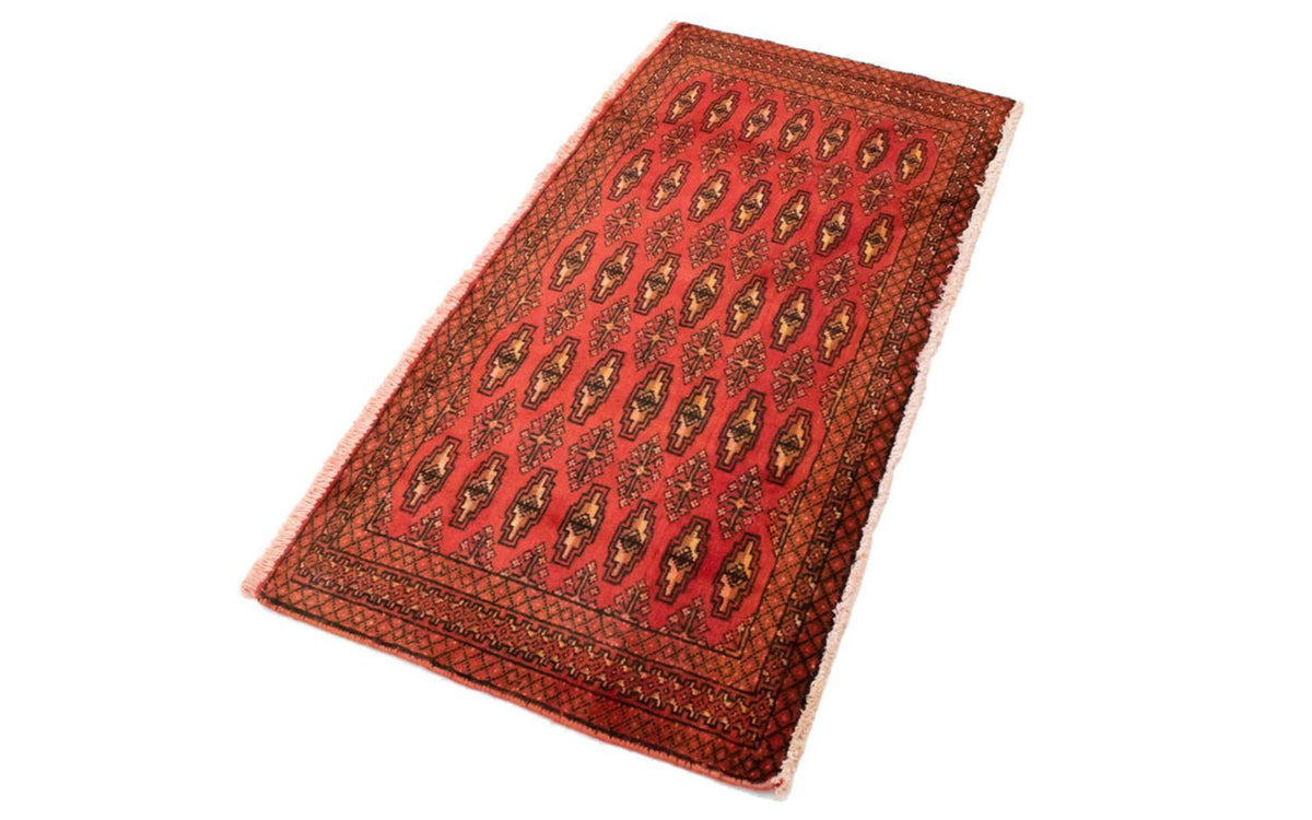Turkaman-tæppe - 130 x 60 cm - rød
