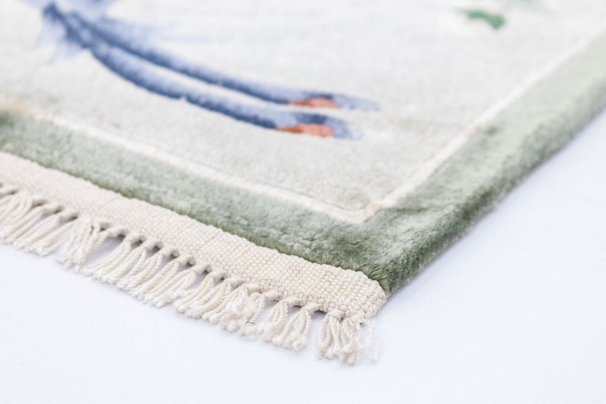 Silketæppe - China Silk firkantet - 31 x 31 cm - flerfarvet