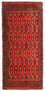Løber Turkaman-tæppe - 100 x 50 cm - rød