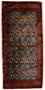 Turkaman-tæppe - 130 x 60 cm - blå