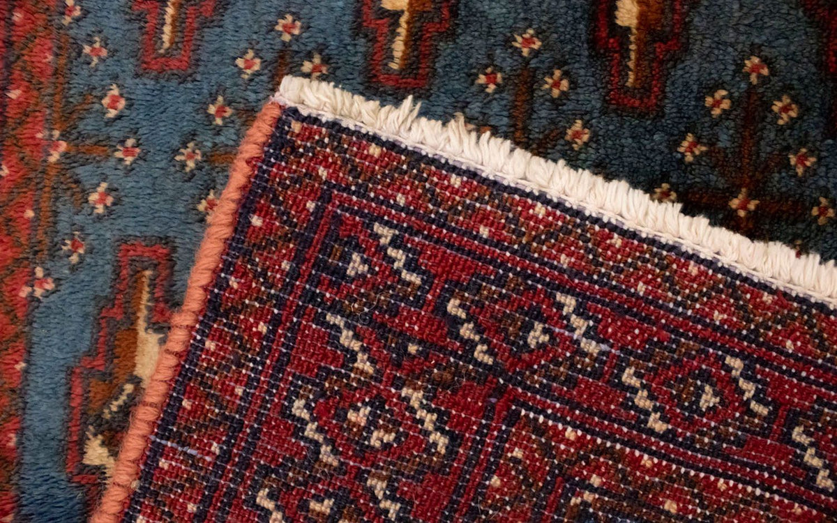 Turkaman-tæppe - 130 x 60 cm - blå