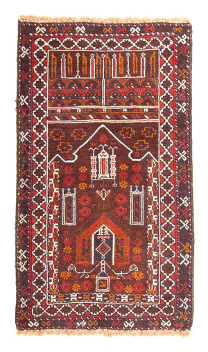 Baluch-tæppe - 127 x 80 cm - brun