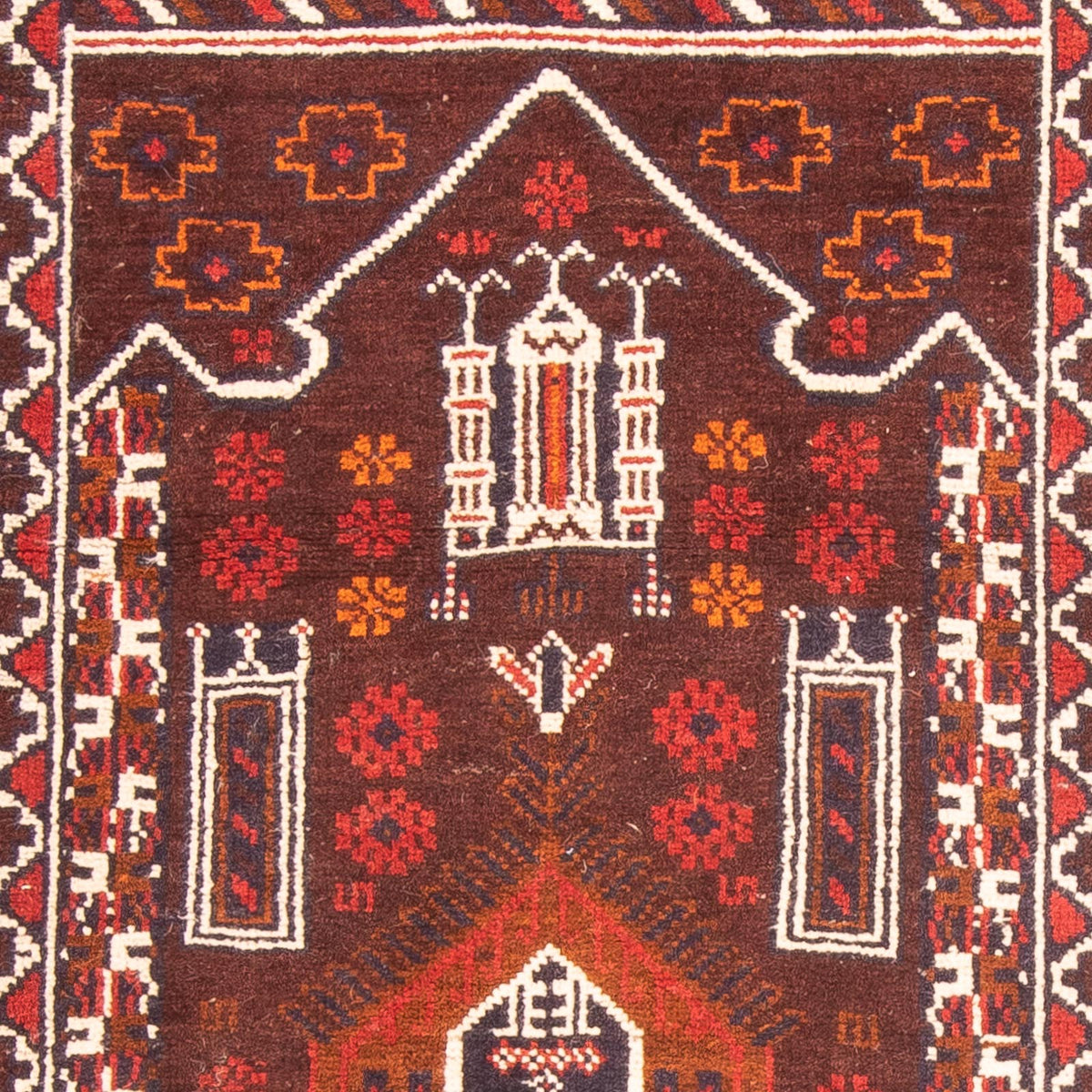 Baluch-tæppe - 127 x 80 cm - brun