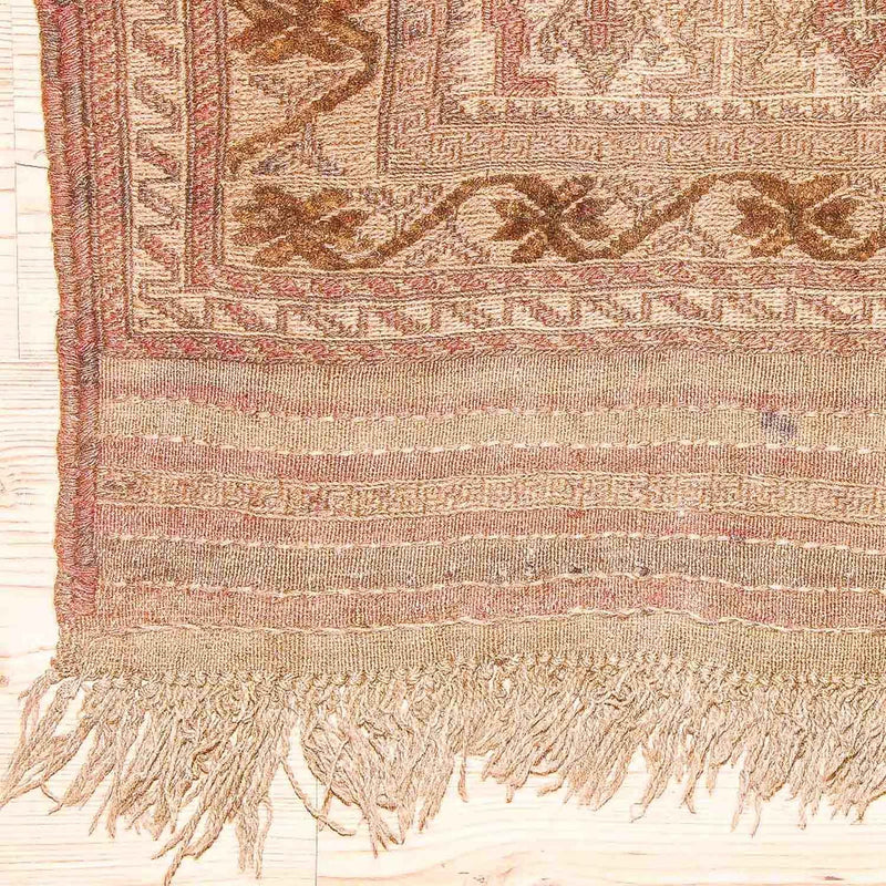 Kelim-tæppe - gammelt - 276 x 182 cm - brun