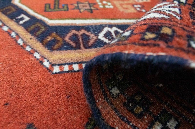 Turkaman-tæppe - 160 x 125 cm - orange