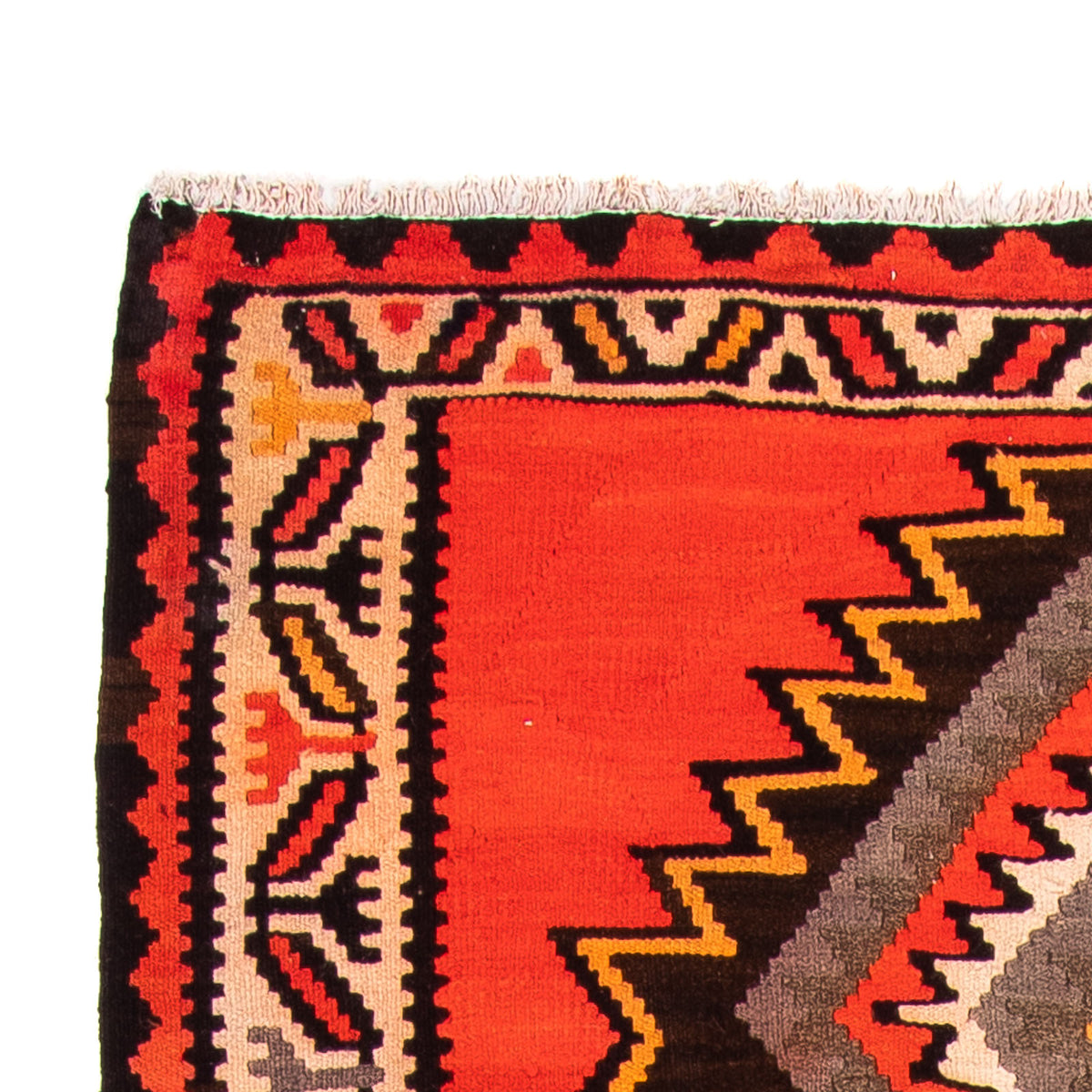 Løber Kelim-tæppe - gammelt - 275 x 140 cm - flerfarvet