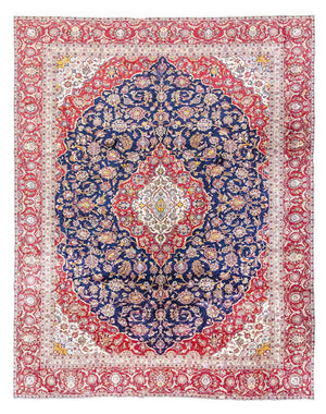 Persisk tæppe - Keshan - 367 x 285 cm - mørkeblå