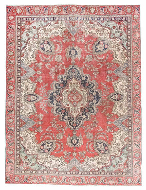 Persisk tæppe - Tabriz - 345 x 266 cm - rød
