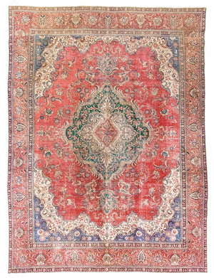 Persisk tæppe - Tabriz - 380 x 284 cm - rød